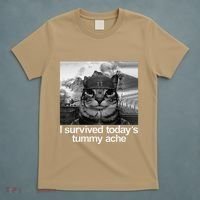 Fuuny Cat I Survived TodayS Tummy Ache T-Shirt thumb 5
