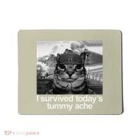 Fuuny Cat I Survived TodayS Tummy Ache Mousepad thumb 0