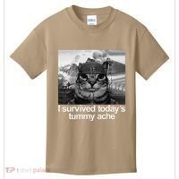 Fuuny Cat I Survived TodayS Tummy Ache Kids T-Shirt thumb 0
