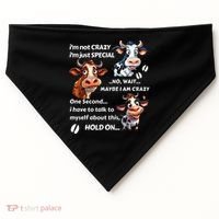 Funny Cow IM Not Crazy IM Just Special USA-Made Doggie Bandana thumb 0