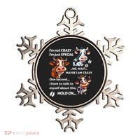 Funny Cow IM Not Crazy IM Just Special Ornament thumb 0