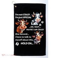 Funny Cow IM Not Crazy IM Just Special Golf Towel thumb 0