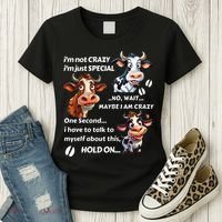 Funny Cow IM Not Crazy IM Just Special Women's T-Shirt thumb 3