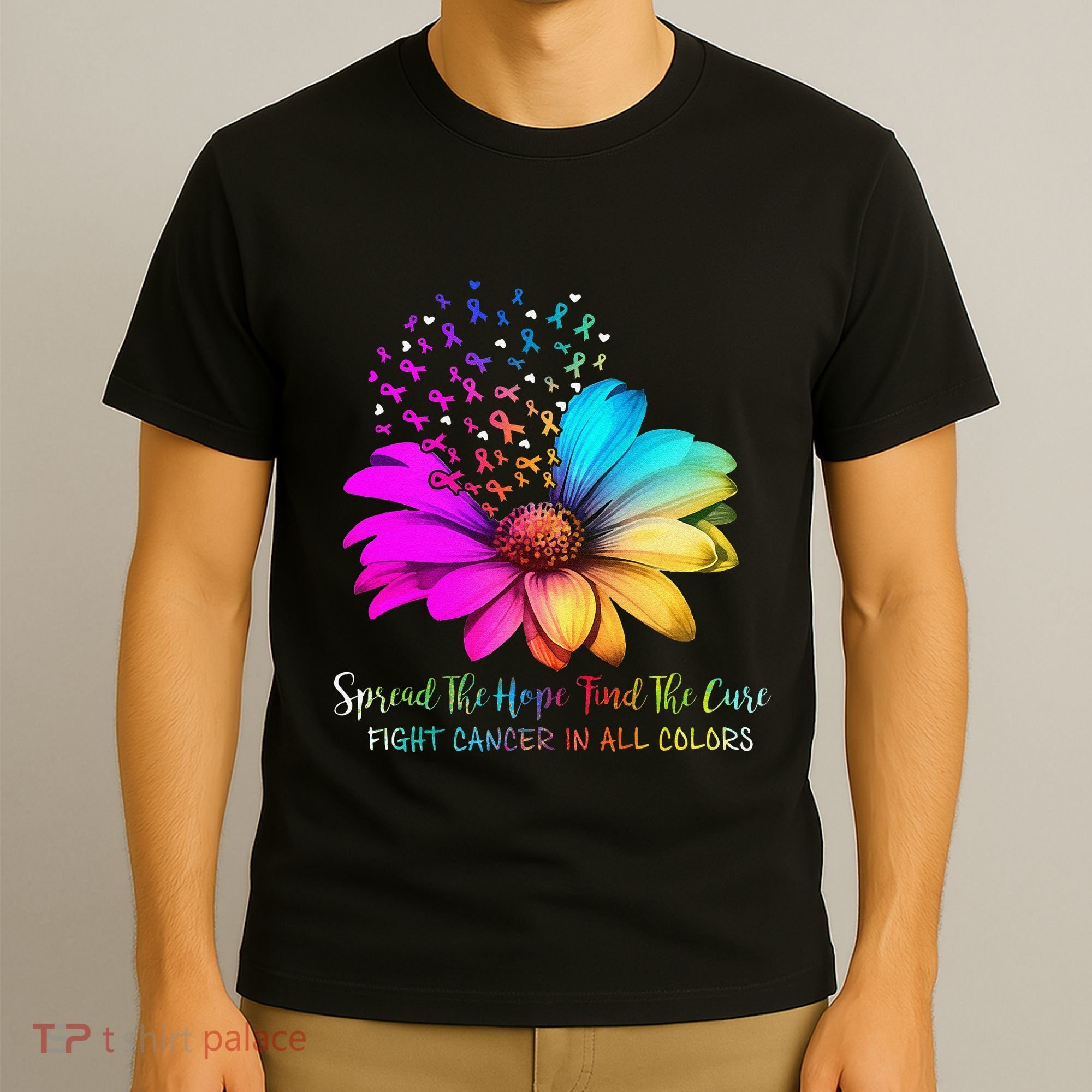 Fight Cancer In All Color Spread The Hope Find A Cure P.Ink Gift T-Shirt