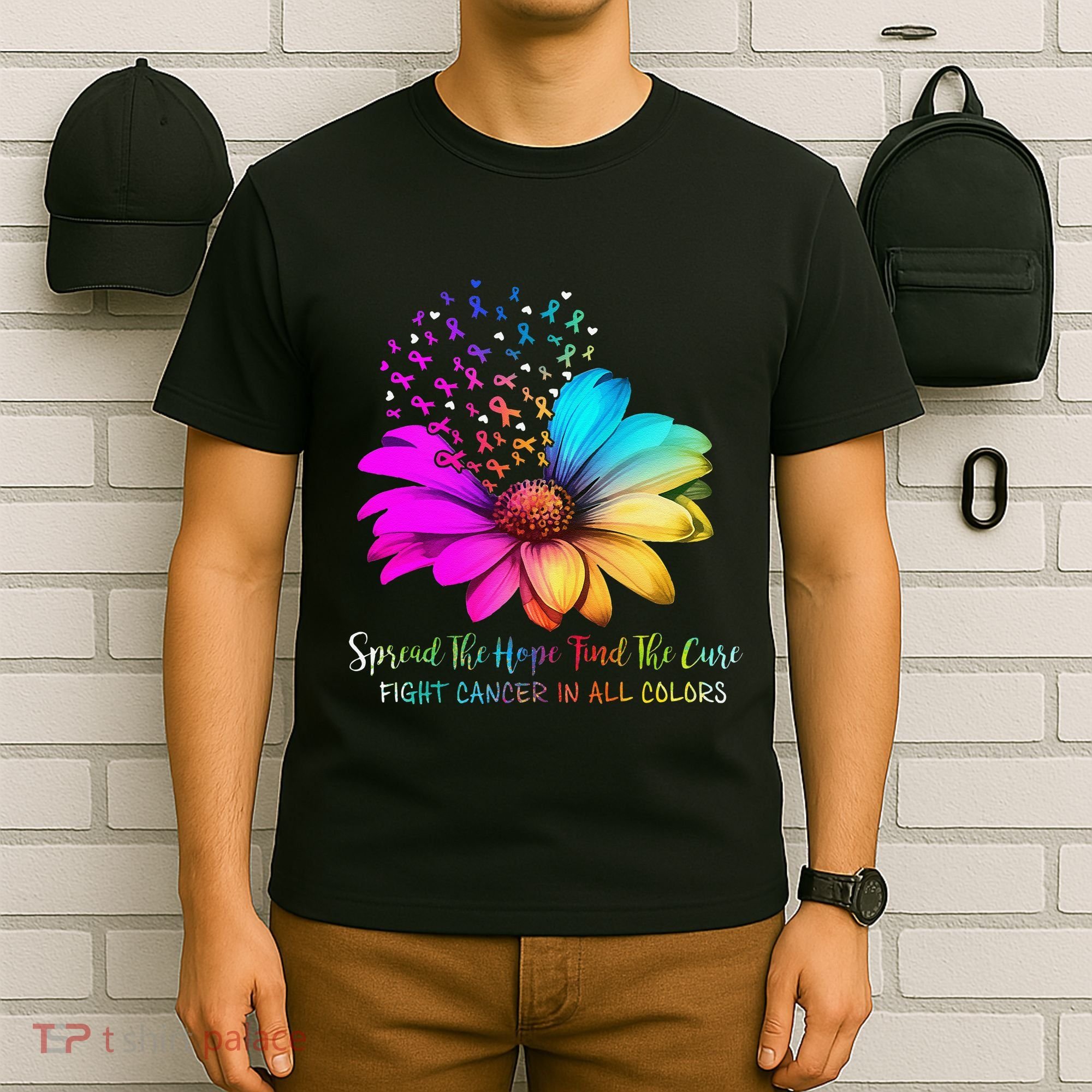 Fight Cancer In All Color Spread The Hope Find A Cure P.Ink Gift T-Shirt
