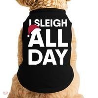 Funny Christmas I Sleigh All Day Gift Doggie Tank thumb 0