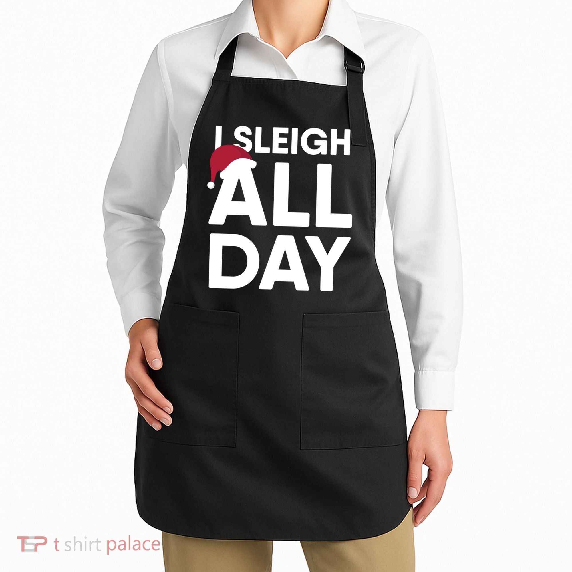Funny Christmas I Sleigh All Day Gift Apron