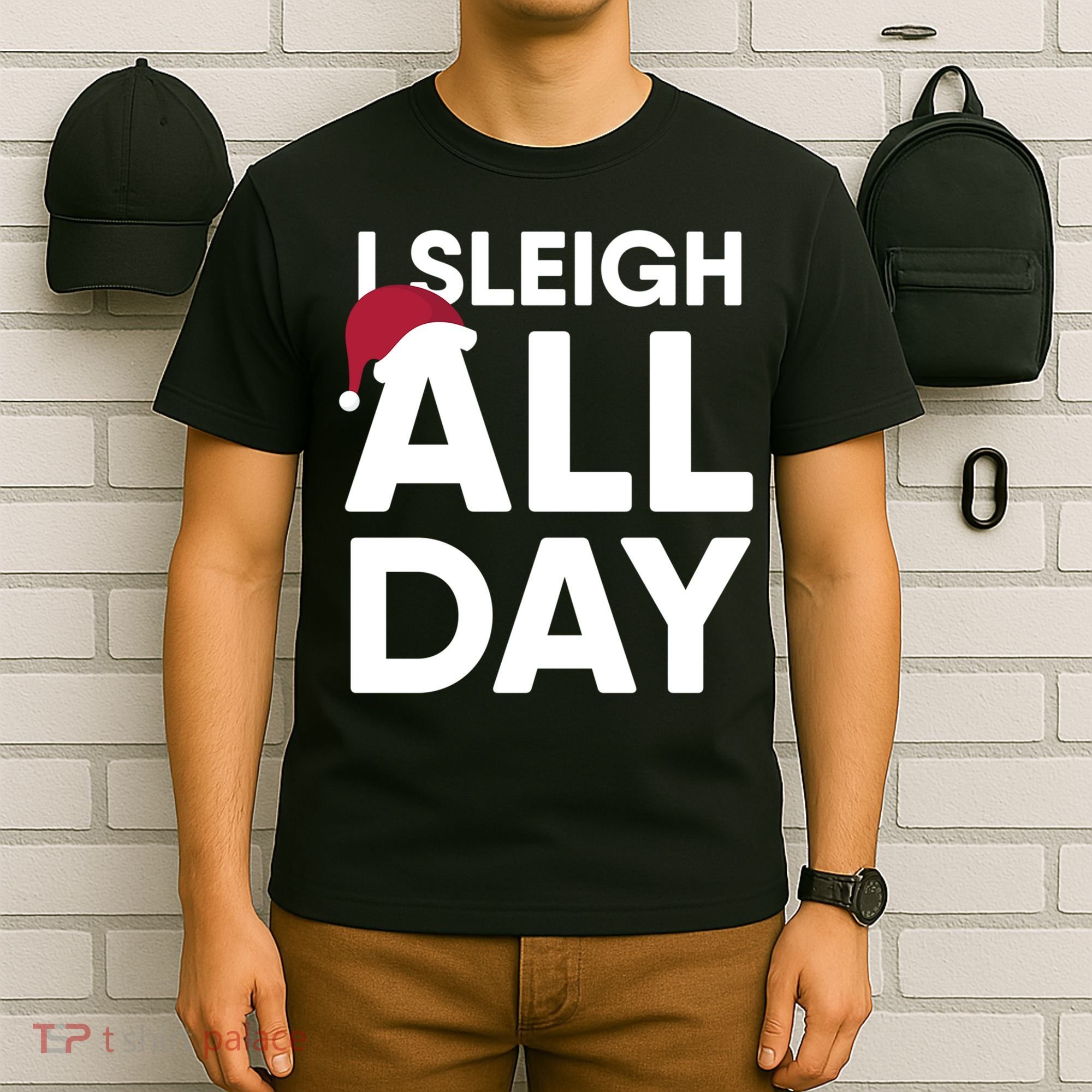 Funny Christmas I Sleigh All Day Gift T-Shirt