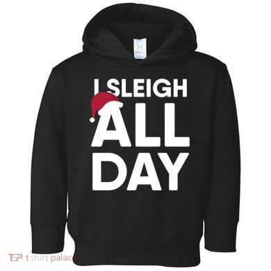 Funny Christmas I Sleigh All Day Gift Toddler Hoodie