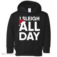Funny Christmas I Sleigh All Day Gift Toddler Hoodie thumb 0