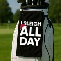 Funny Christmas I Sleigh All Day Gift Golf Towel thumb 2