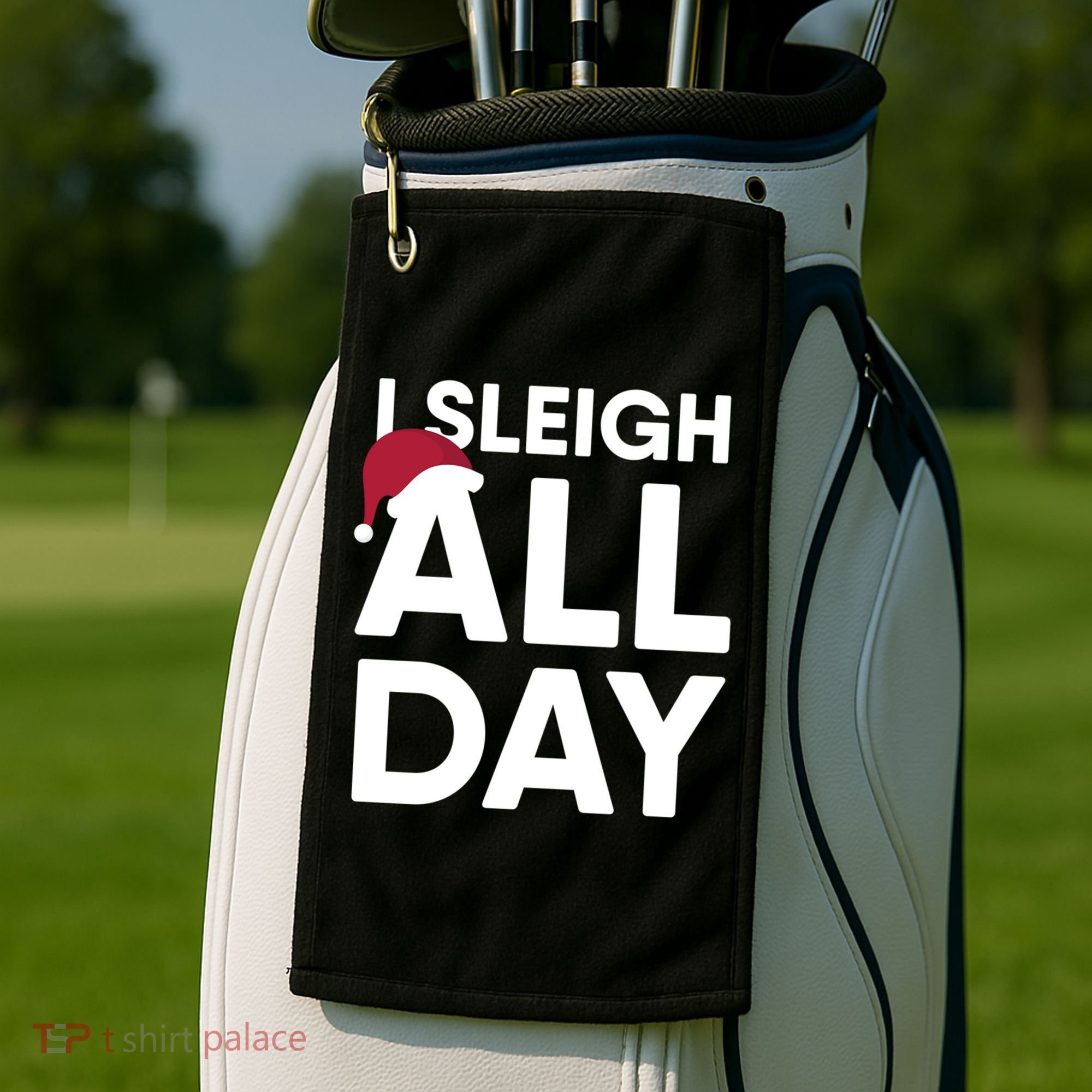 Funny Christmas I Sleigh All Day Gift Golf Towel