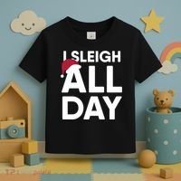 Funny Christmas I Sleigh All Day Gift Toddler T-Shirt thumb 3