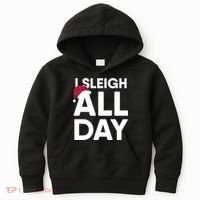 Funny Christmas I Sleigh All Day Gift Kids Hoodie thumb 0