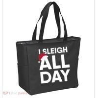 Funny Christmas I Sleigh All Day Gift Tote Bag thumb 2