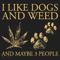 Funny Cannabis I Like Dogs And Weed And Maybe 3 People Gift Beanie thumb 2