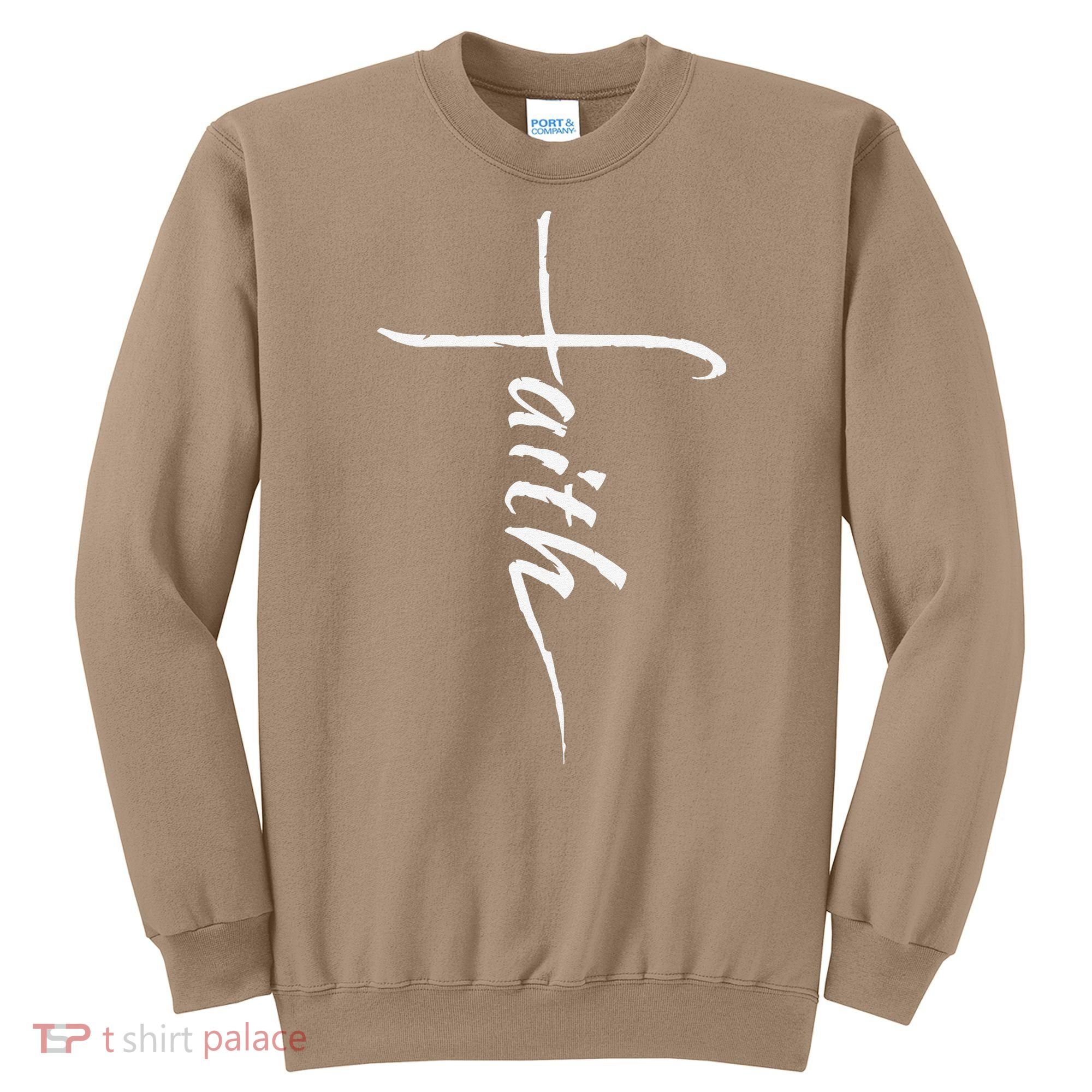 Faith Cross Inspirational Christian Religious Bible Sweatshirt
