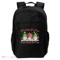 Funny Christmas It's Fine I'm Fine Everything Is Fine Gnomes Backpack thumb 0