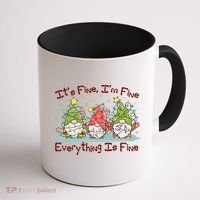 Funny Christmas It's Fine I'm Fine Everything Is Fine Gnomes Coffee Mug thumb 1