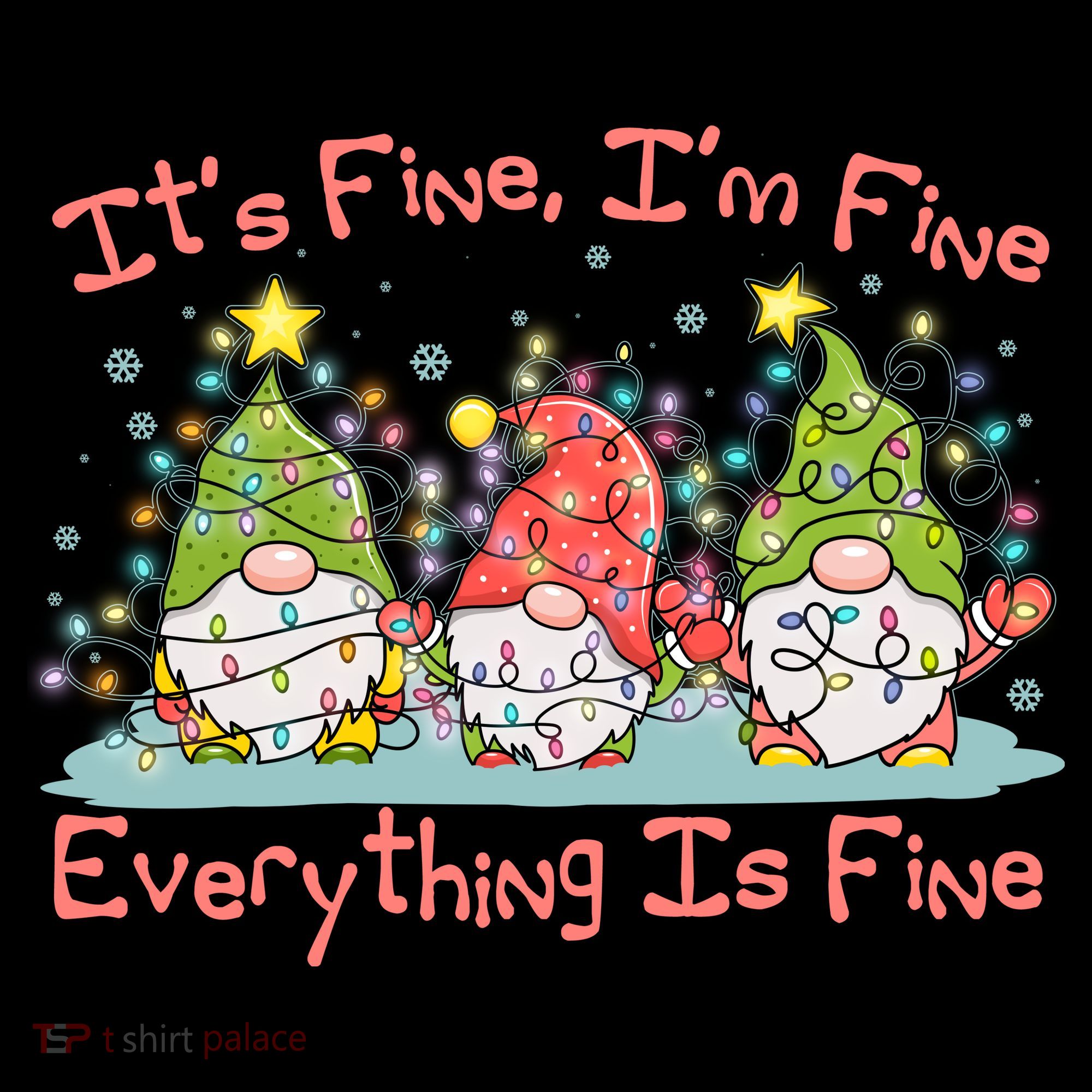 Funny Christmas It's Fine I'm Fine Everything Is Fine Gnomes Women's Hoodie