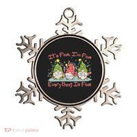 Funny Christmas It's Fine I'm Fine Everything Is Fine Gnomes Ornament thumb 0
