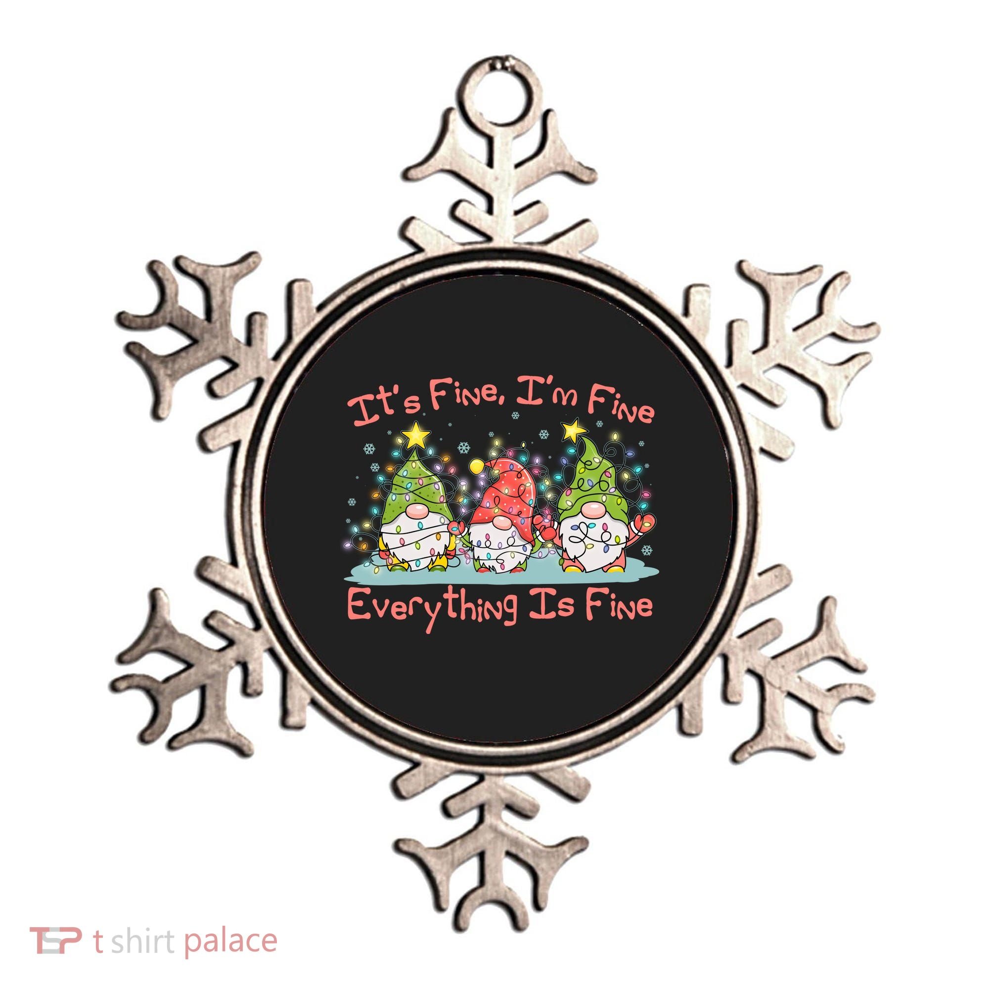 Funny Christmas It's Fine I'm Fine Everything Is Fine Gnomes Ornament