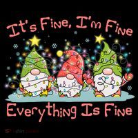 Funny Christmas It's Fine I'm Fine Everything Is Fine Gnomes Tank Top thumb 6