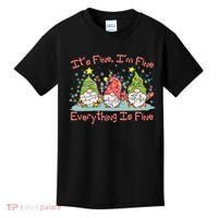 Funny Christmas It's Fine I'm Fine Everything Is Fine Gnomes Kids T-Shirt thumb 0