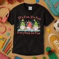 Funny Christmas It's Fine I'm Fine Everything Is Fine Gnomes Kids T-Shirt thumb 3