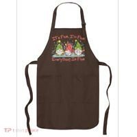 Funny Christmas It's Fine I'm Fine Everything Is Fine Gnomes Apron thumb 0