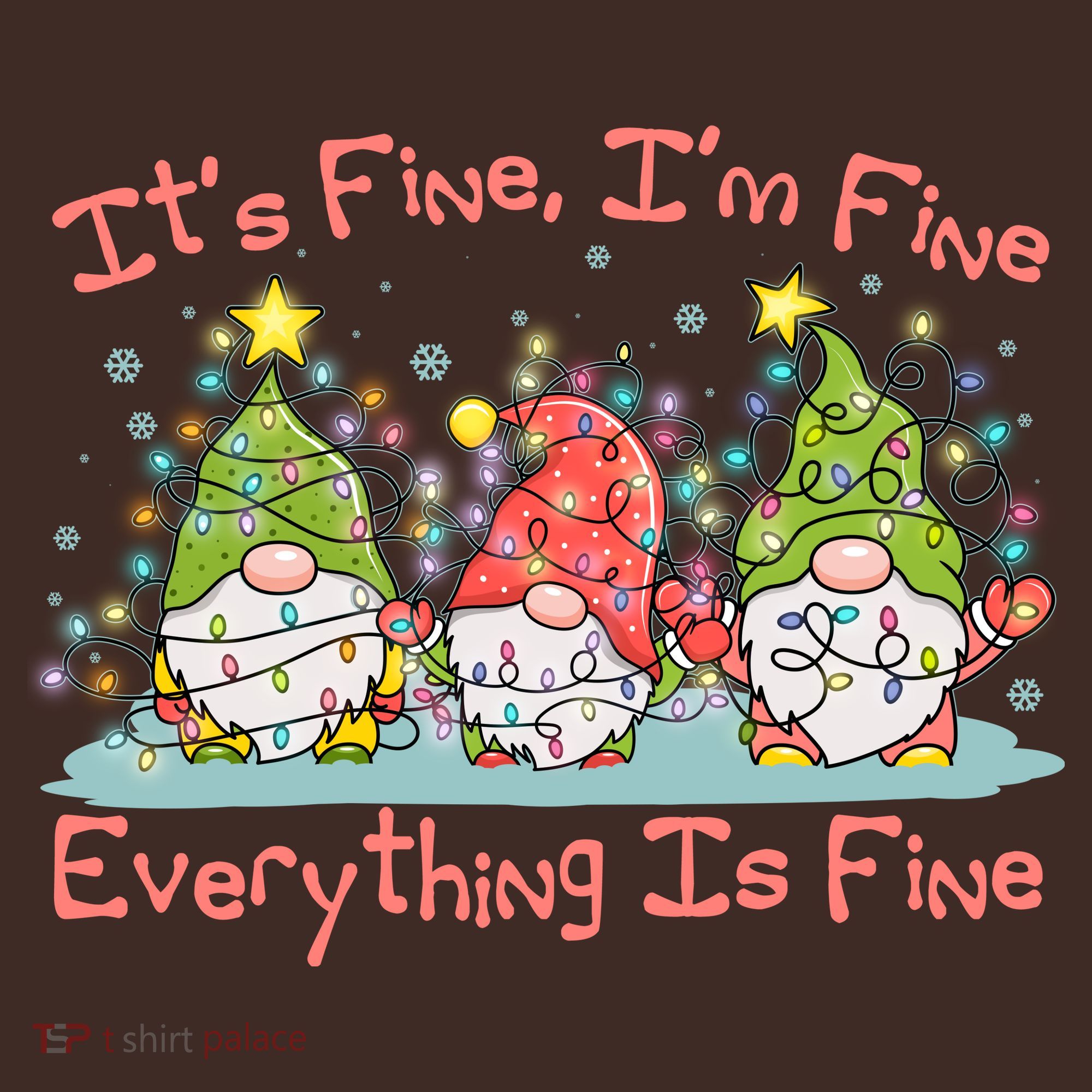 Funny Christmas It's Fine I'm Fine Everything Is Fine Gnomes Baby Bodysuit