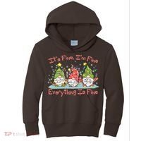 Funny Christmas It's Fine I'm Fine Everything Is Fine Gnomes Kids Hoodie thumb 0
