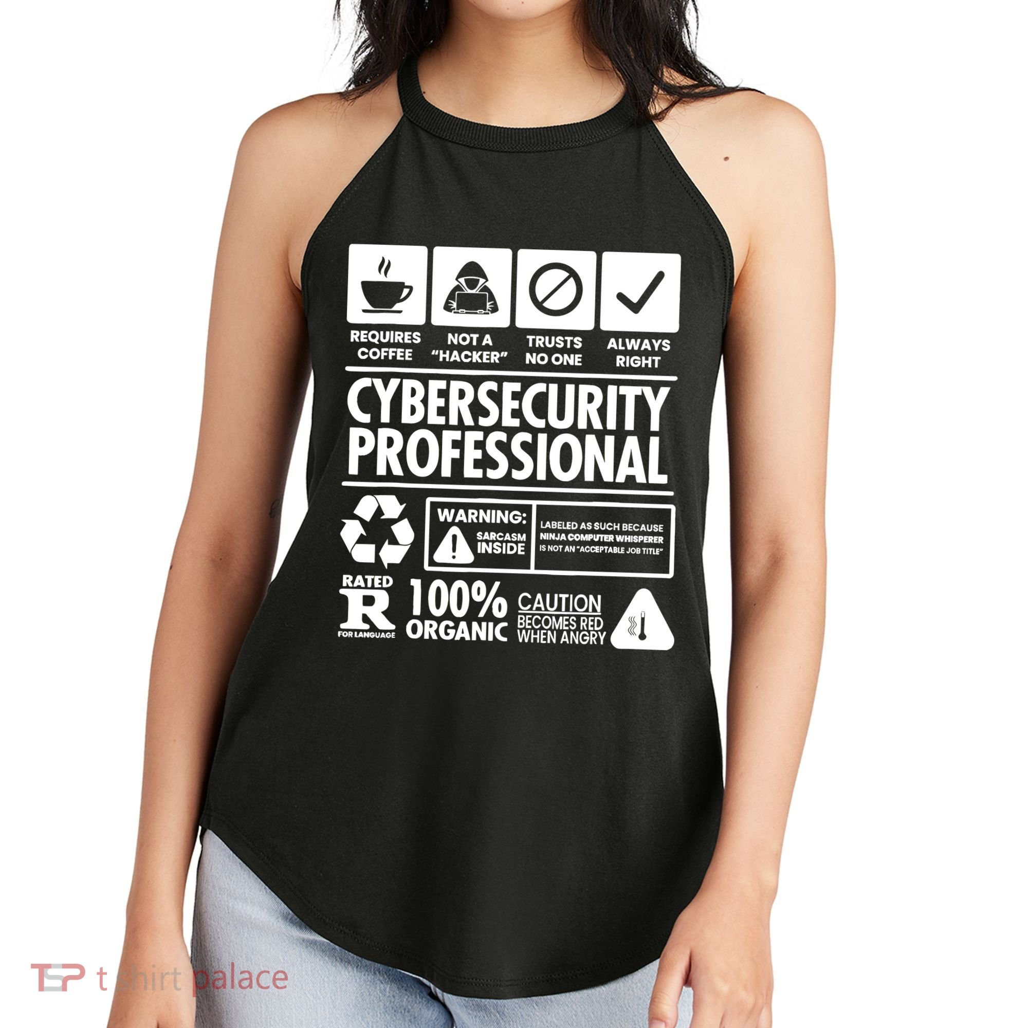 Funny Cybersecurity It Support It Security Network Engineer Women's Perfect Tri Rocker Tank
