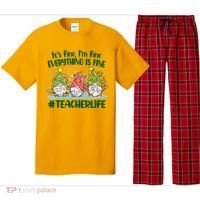 Funny Christmas It's Fine I'm Fine Everything Is Fine Gnomes #Teacher Life Pajama Set thumb 0