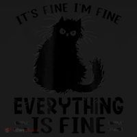 Funny cat It's Fine I'm Fine Everything Is Fine Meow Kitty Bucket Hat thumb 4