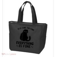 Funny cat It's Fine I'm Fine Everything Is Fine Meow Kitty Tote Bag thumb 3