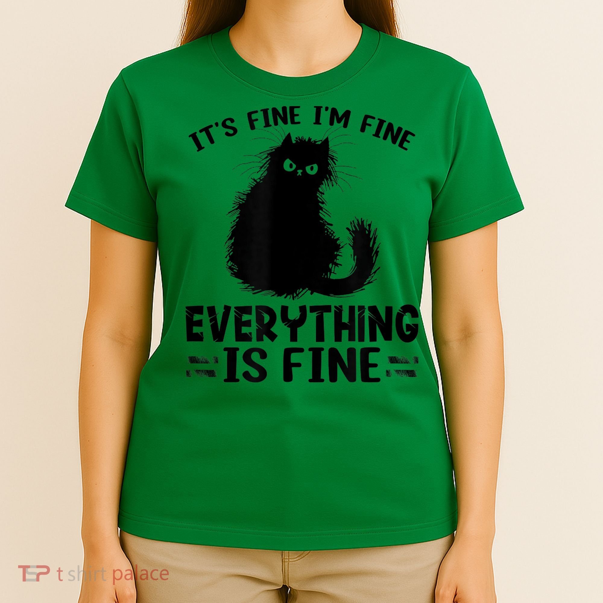 Funny cat It's Fine I'm Fine Everything Is Fine Meow Kitty T-Shirt