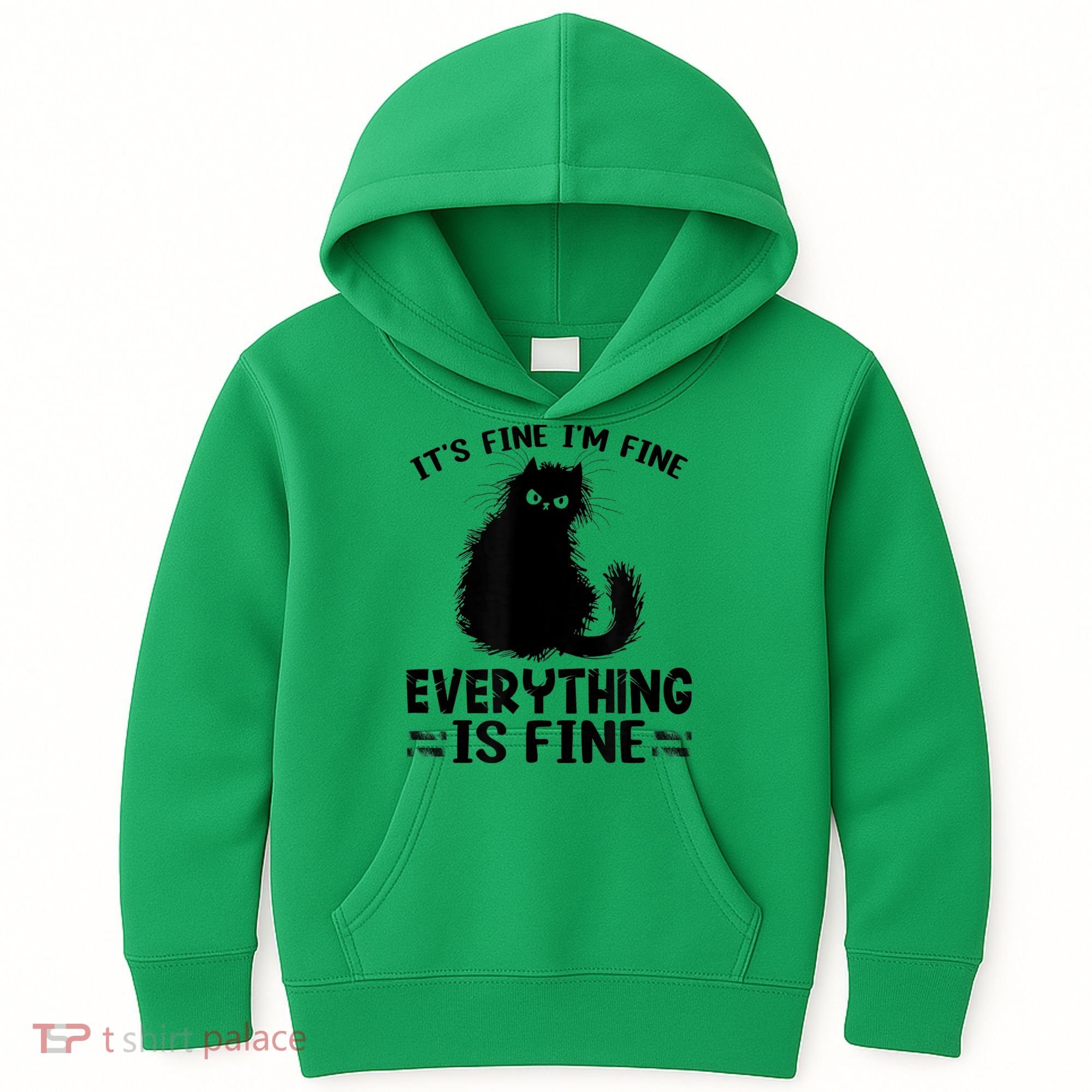 Funny cat It's Fine I'm Fine Everything Is Fine Meow Kitty Kids Hoodie