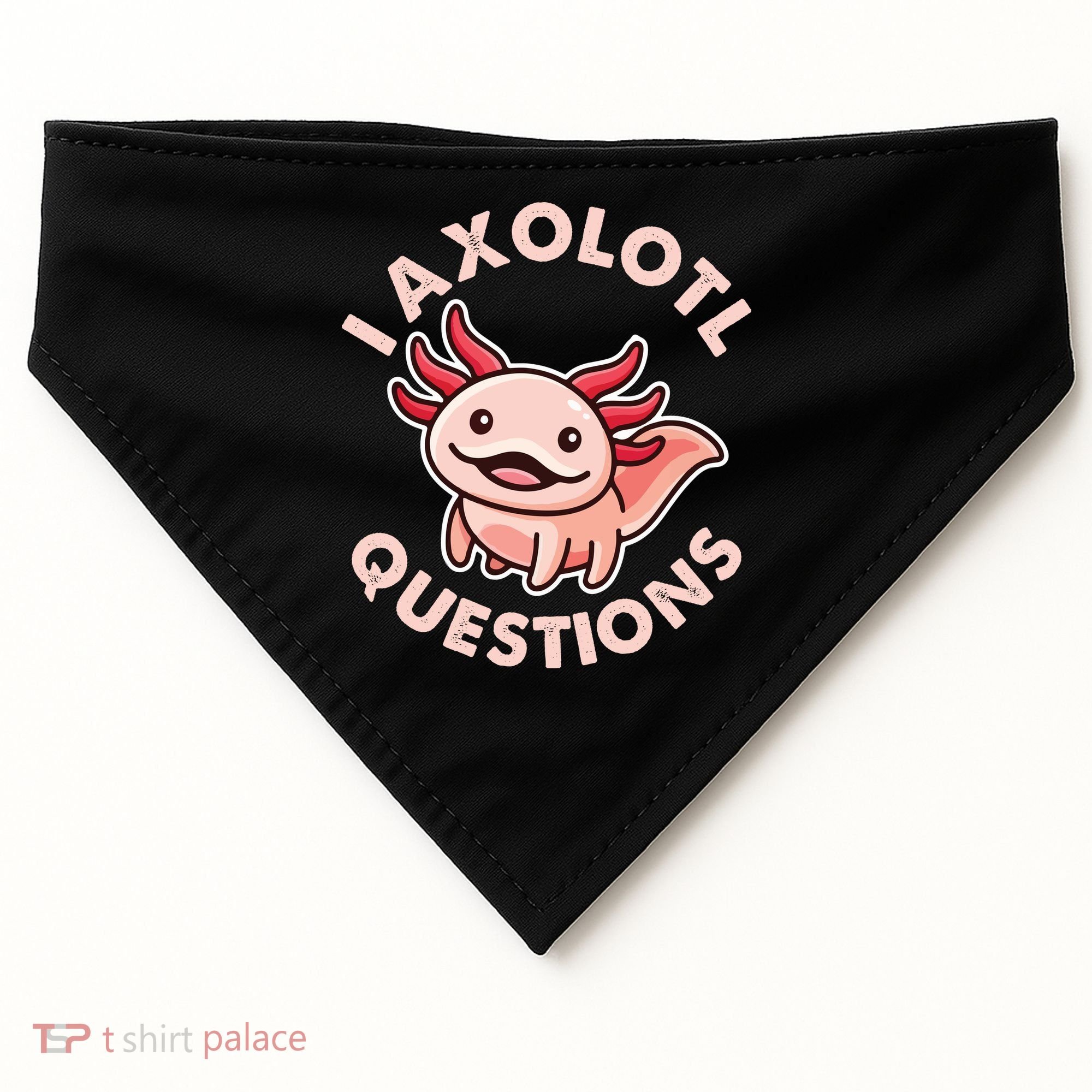 Funny Cute I Axolotl Questions USA-Made Doggie Bandana
