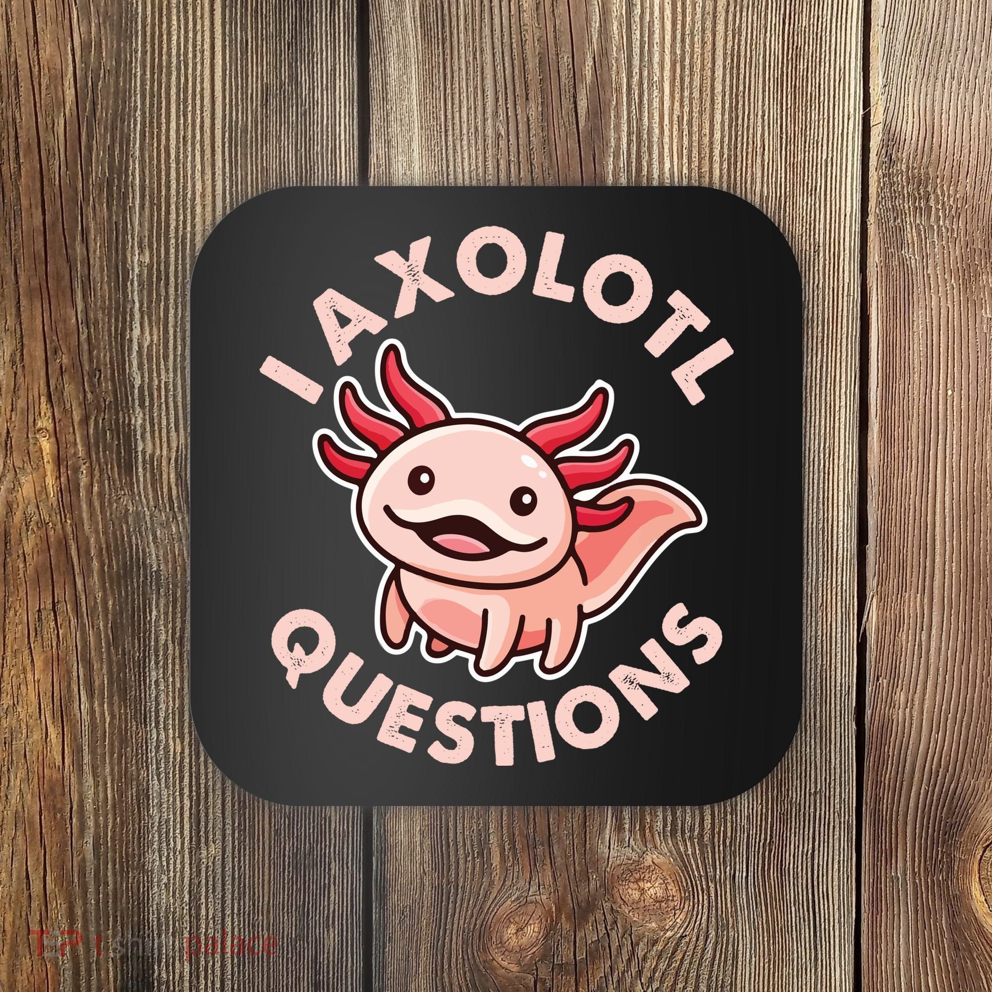 Funny Cute I Axolotl Questions Coaster