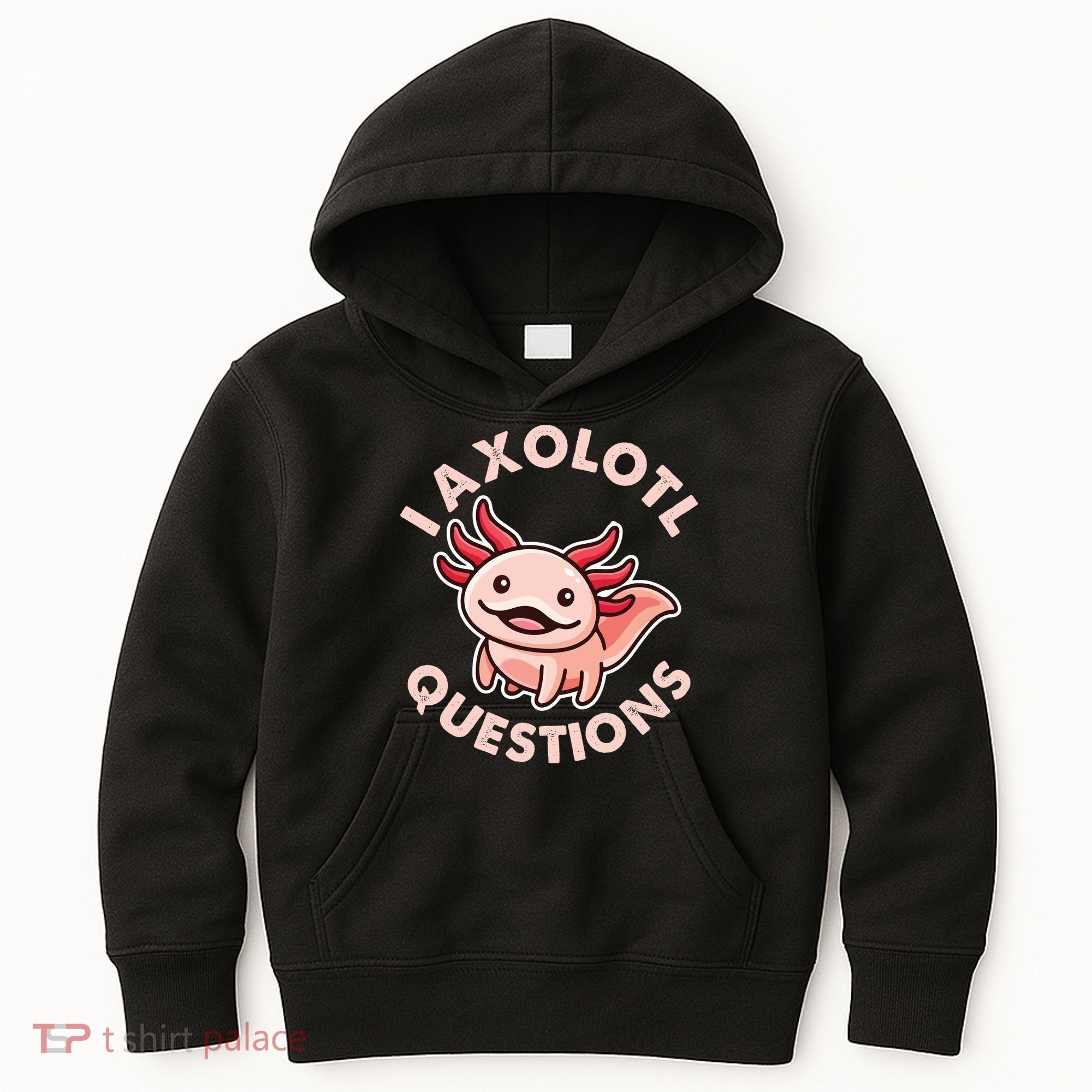 Funny Cute I Axolotl Questions Kids Hoodie