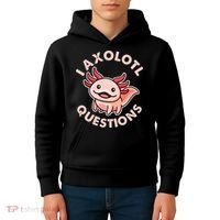 Funny Cute I Axolotl Questions Kids Hoodie thumb 4