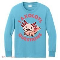 Funny Cute I Axolotl Questions Kids Long Sleeve Shirt thumb 0