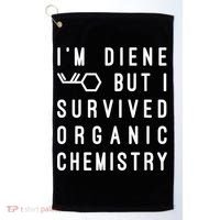 Funny Chemistry I Survived Organic Chemistry Tee Golf Towel thumb 0