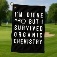 Funny Chemistry I Survived Organic Chemistry Tee Golf Towel thumb 1