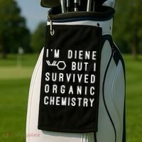 Funny Chemistry I Survived Organic Chemistry Tee Golf Towel thumb 2
