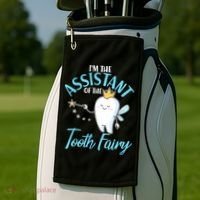 Funny Cute I'm The Assistant Tooth Fairy Golf Towel thumb 2