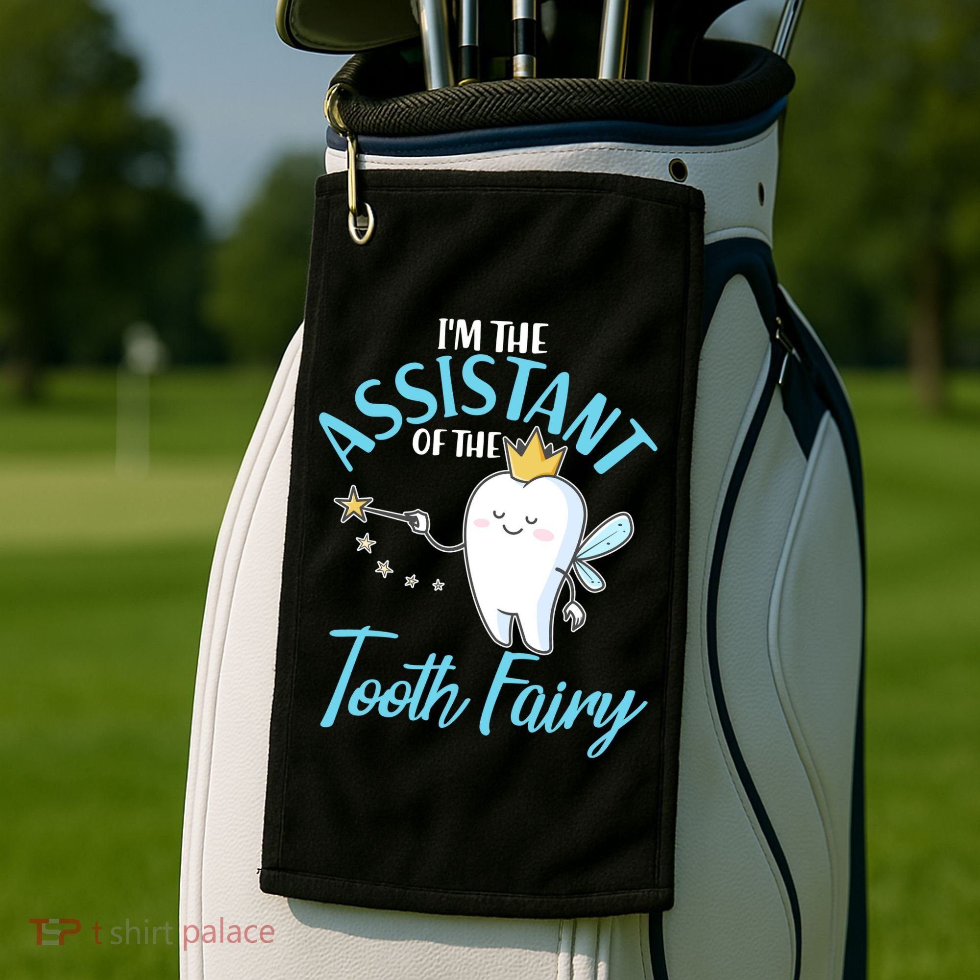 Funny Cute I'm The Assistant Tooth Fairy Golf Towel