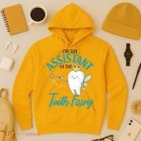 Funny Cute I'm The Assistant Tooth Fairy Hoodie thumb 3