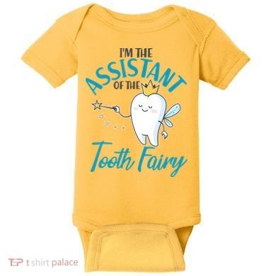 Funny Cute I'm The Assistant Tooth Fairy Baby Bodysuit